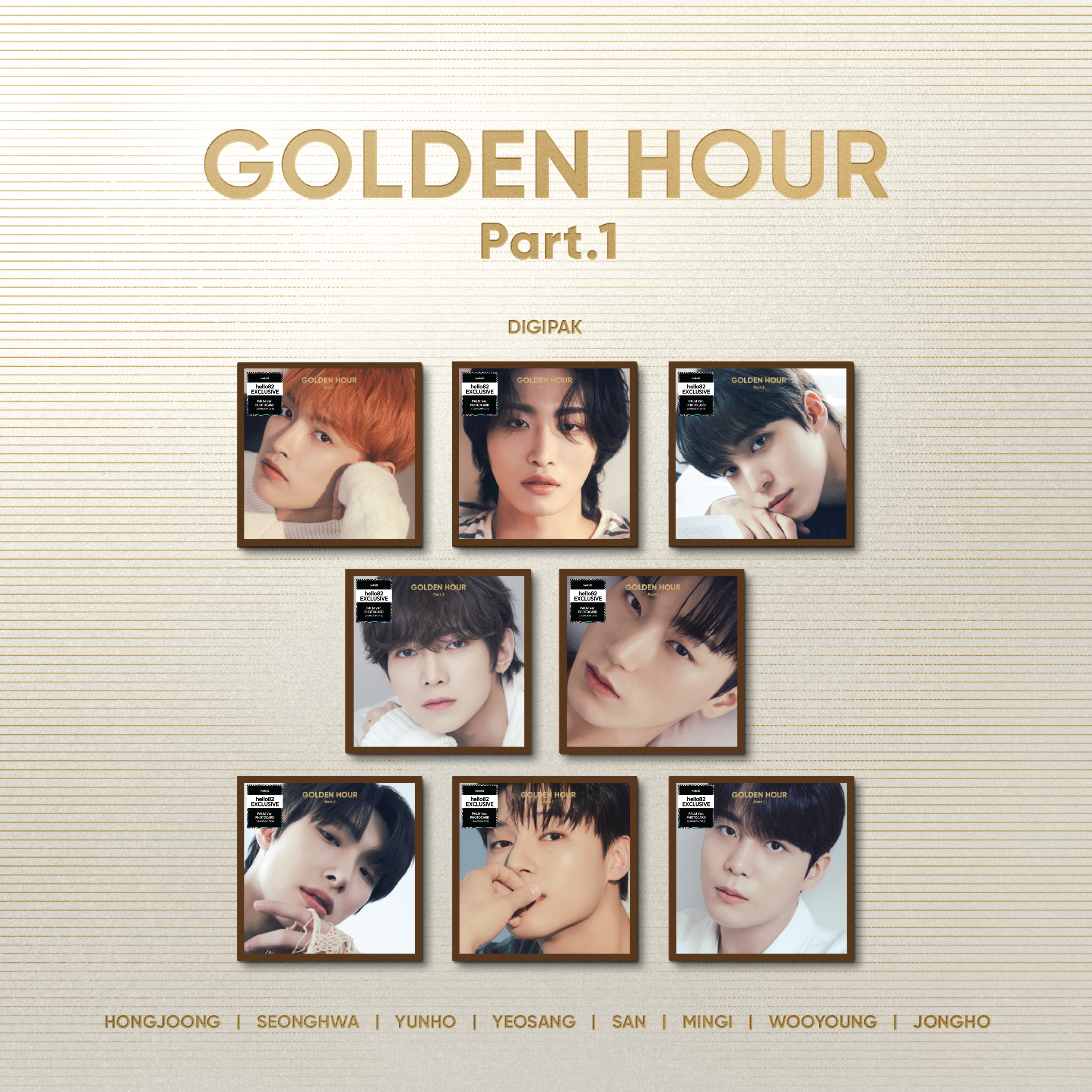 ATEEZ - GOLDEN HOUR : Part.1 - hello82 Exclusive (Digipak) (Random ATEEZ - GOLDEN HOUR : Part.1 - hello82 Exclusive (Digipak) (Random