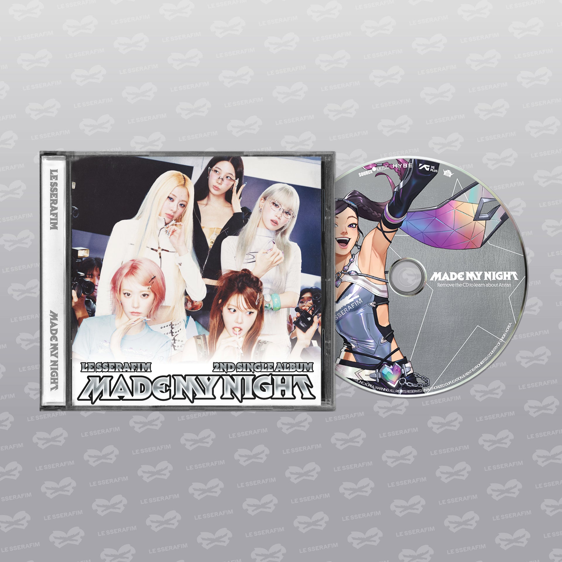 LE SSERAFIM - 2nd Single Album 'Made My Night' Single CD LE SSERAFIM ver. in White
