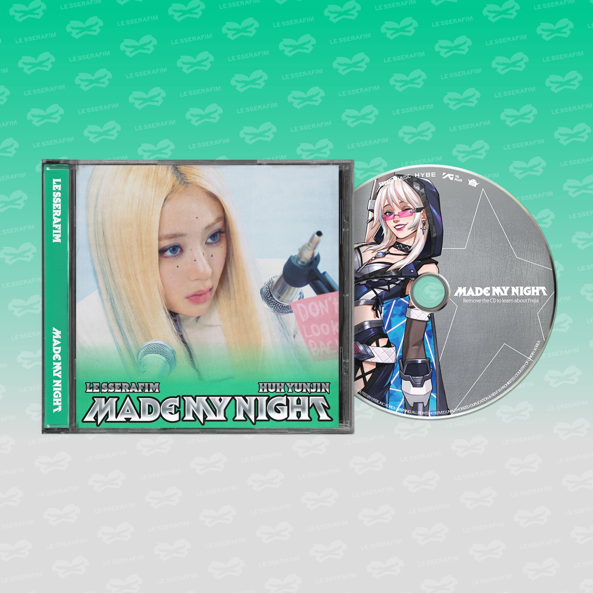 LE SSERAFIM - 2nd Single Album 'Made My Night' Single CD HUH YUNJIN ver. in Green