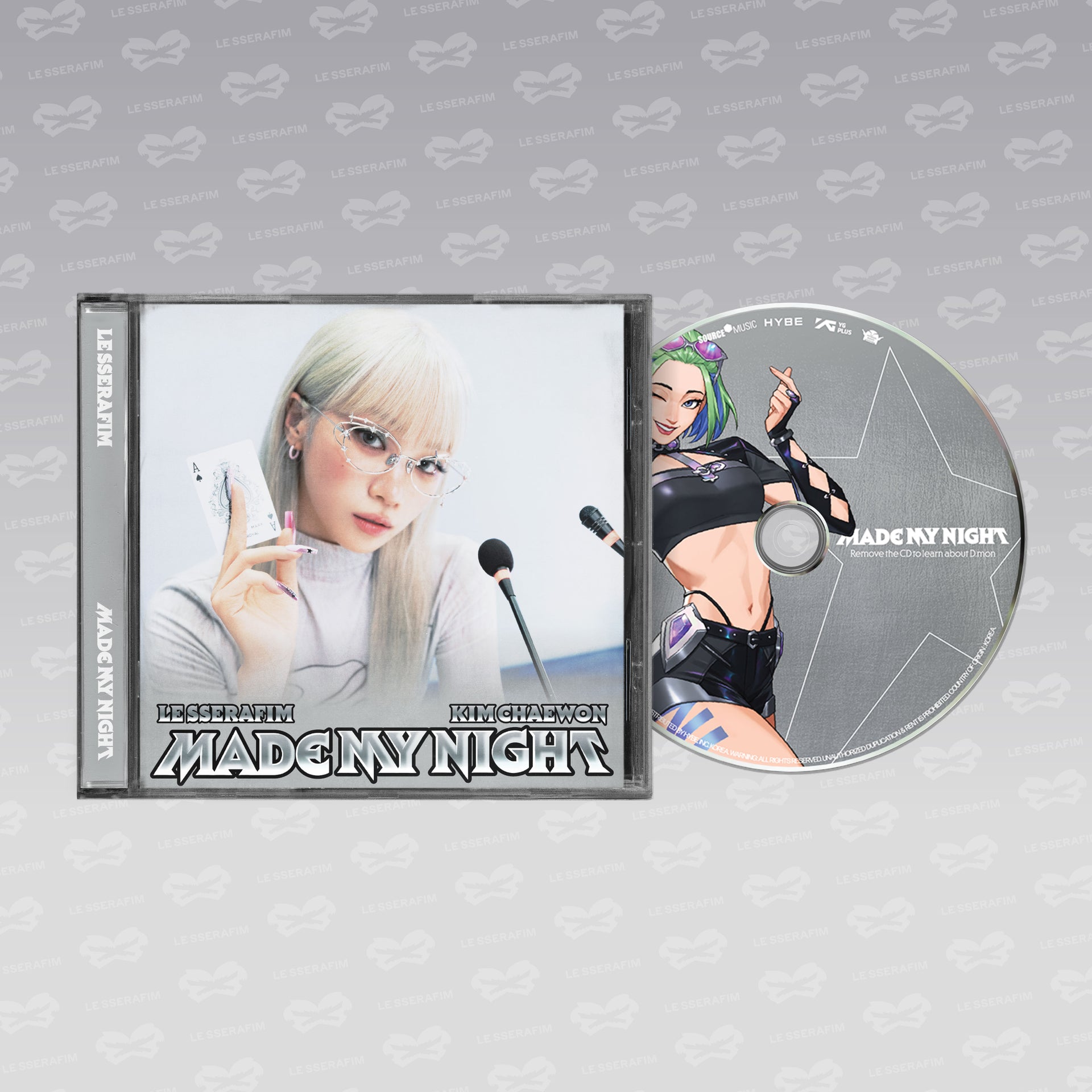 LE SSERAFIM - 2nd Single Album 'Made My Night' Single CD KIM CHAEWON ver. in Silver
