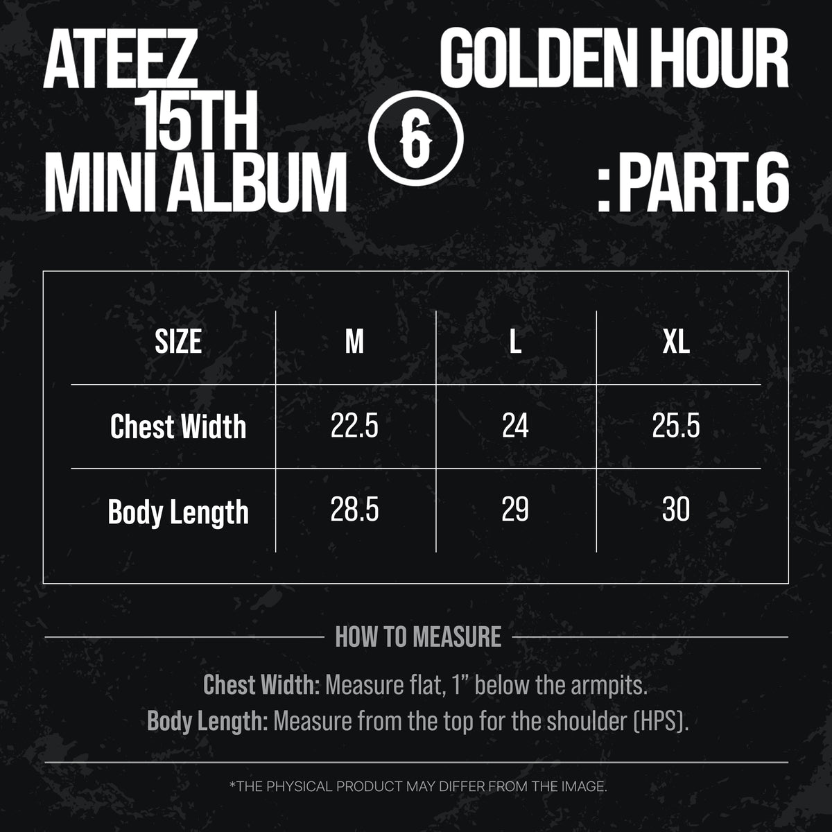 ATEEZ - GOLDEN HOUR : Part.6 - HOODIE size guide