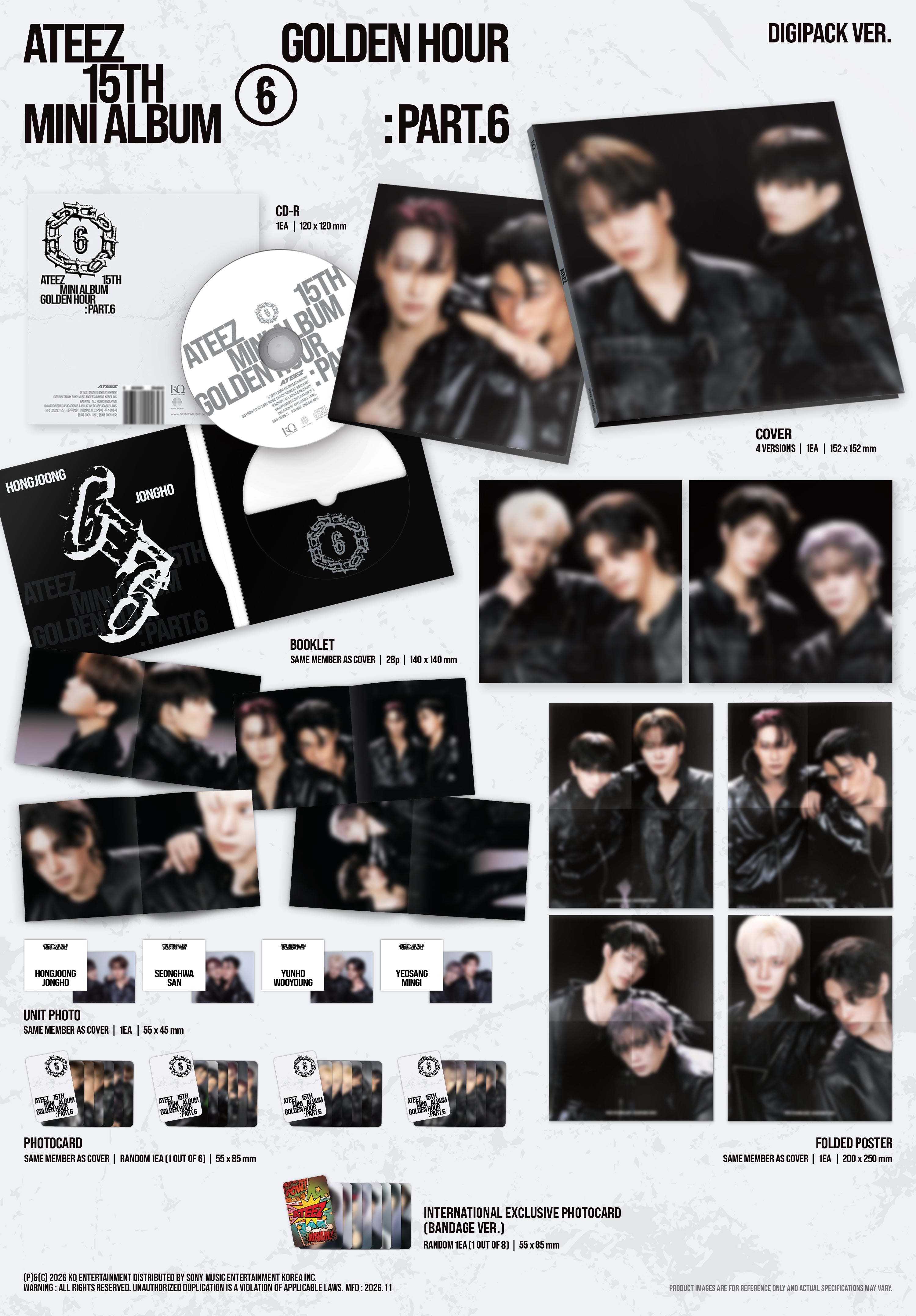 Signed] ATEEZ - GOLDEN HOUR : Part.6 (DIGIPACK UNIT VER.) (Random