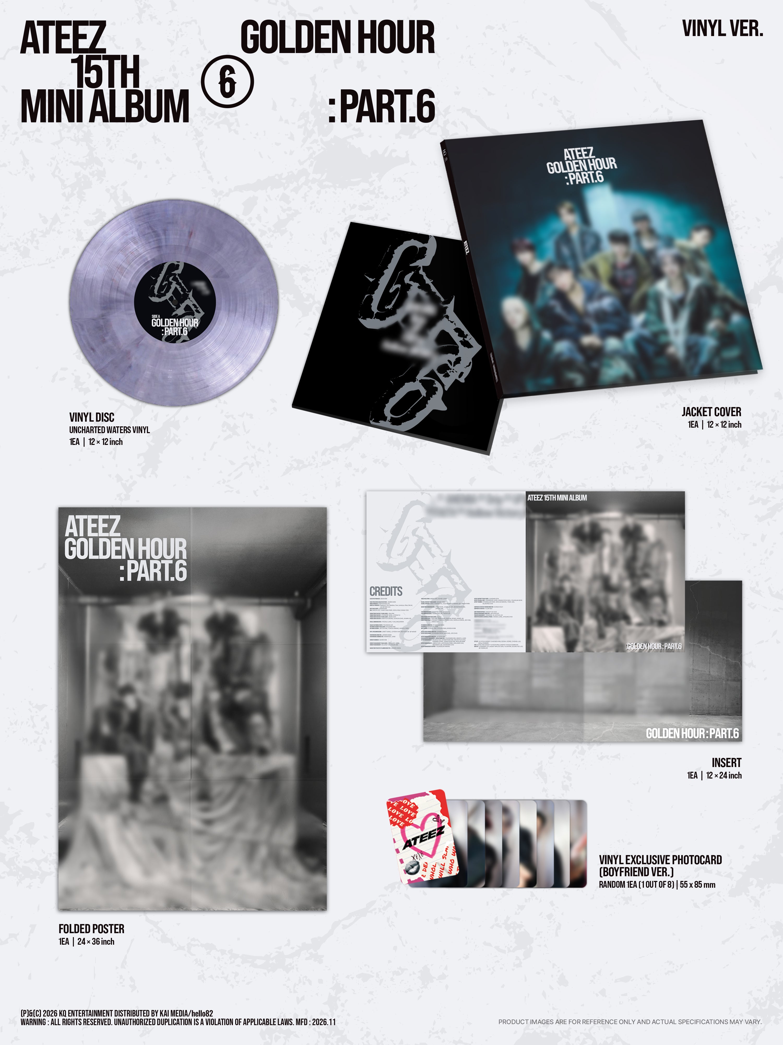ATEEZ - GOLDEN HOUR : Part.6 (VINYL VER.) - hello82 Exclusive