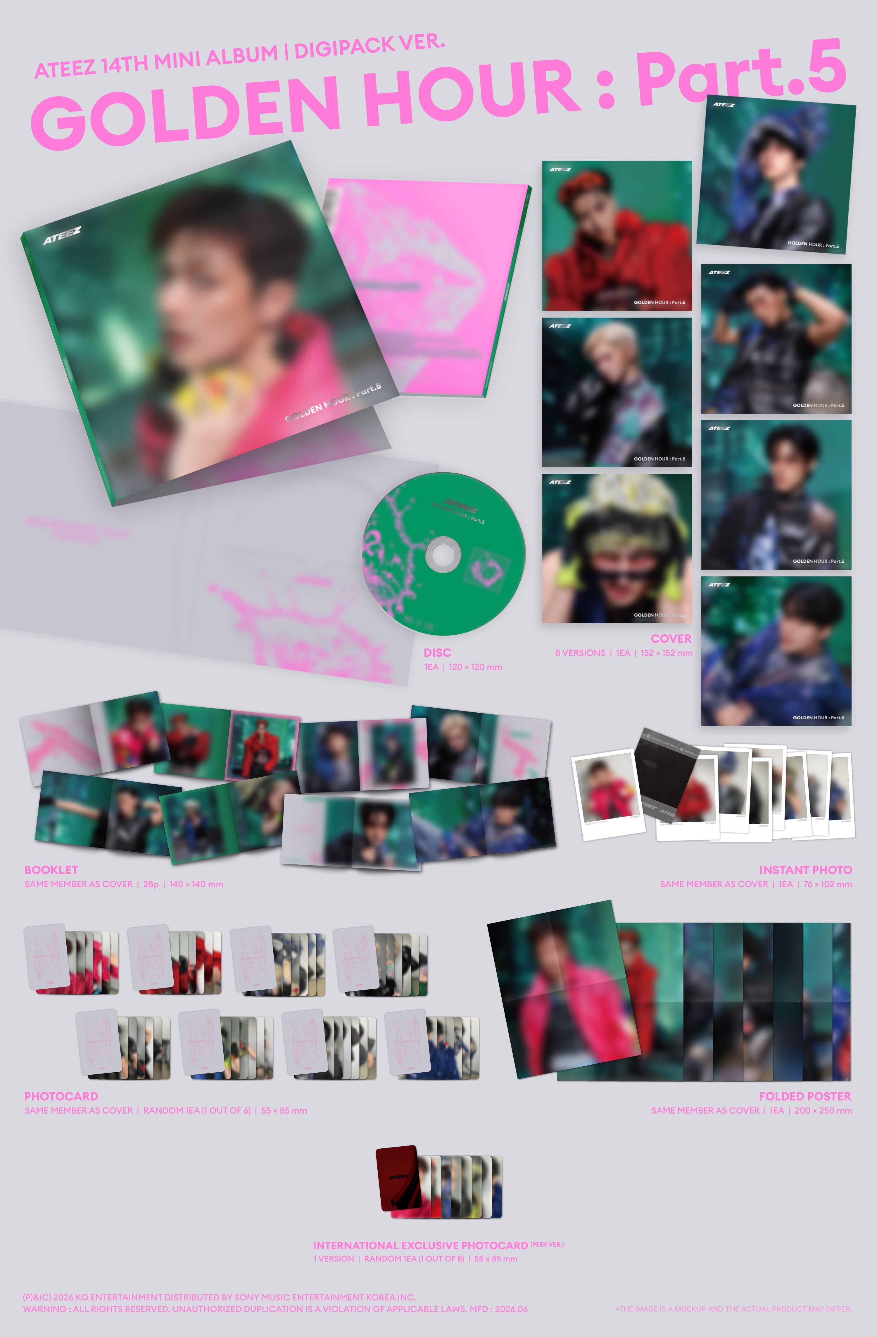 Signed] ATEEZ - GOLDEN HOUR : Part.5 (DIGIPACK VER.) (Random
