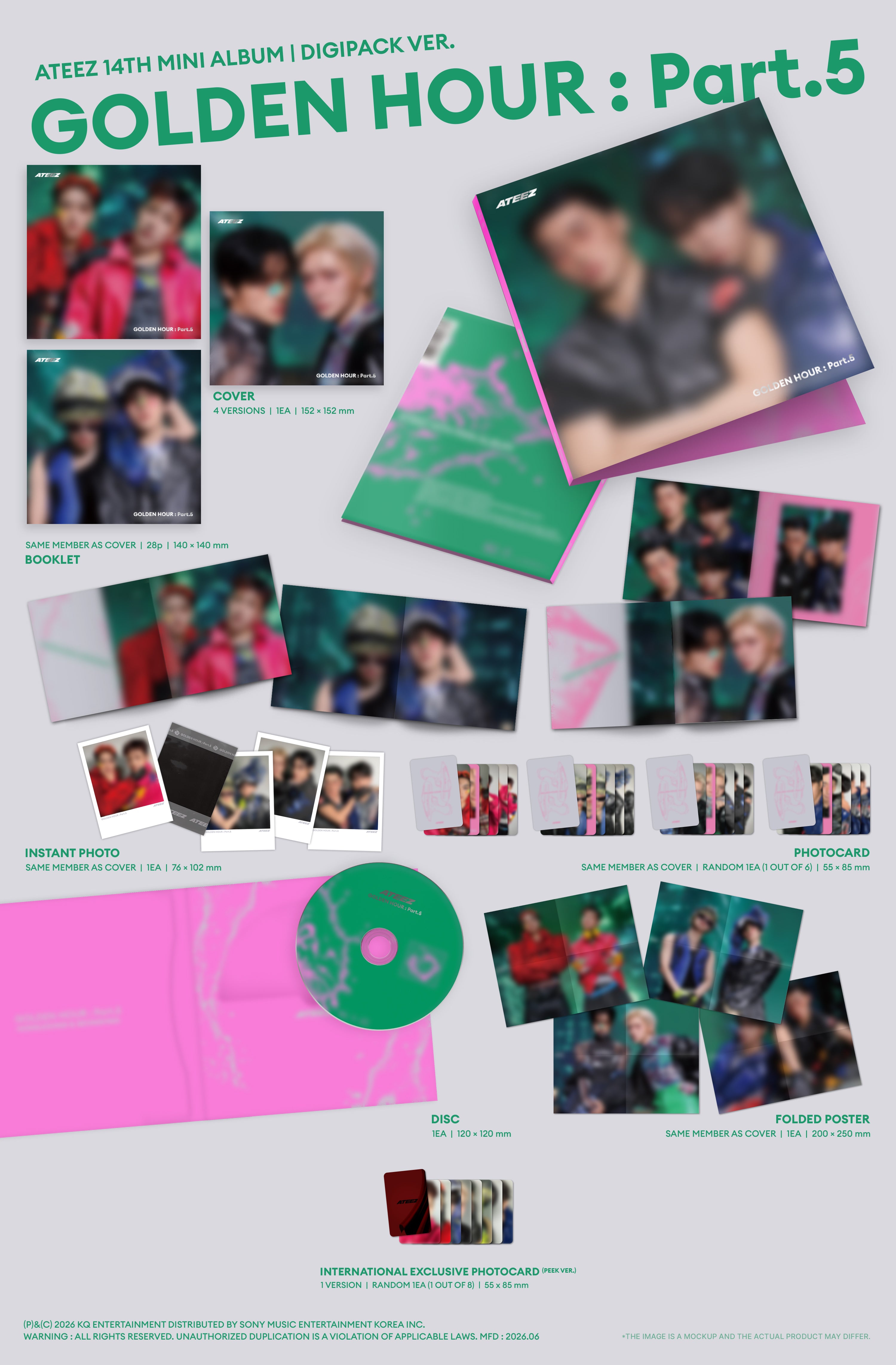 Signed] ATEEZ - GOLDEN HOUR : Part.5 (DIGIPACK UNIT VER.) (Random