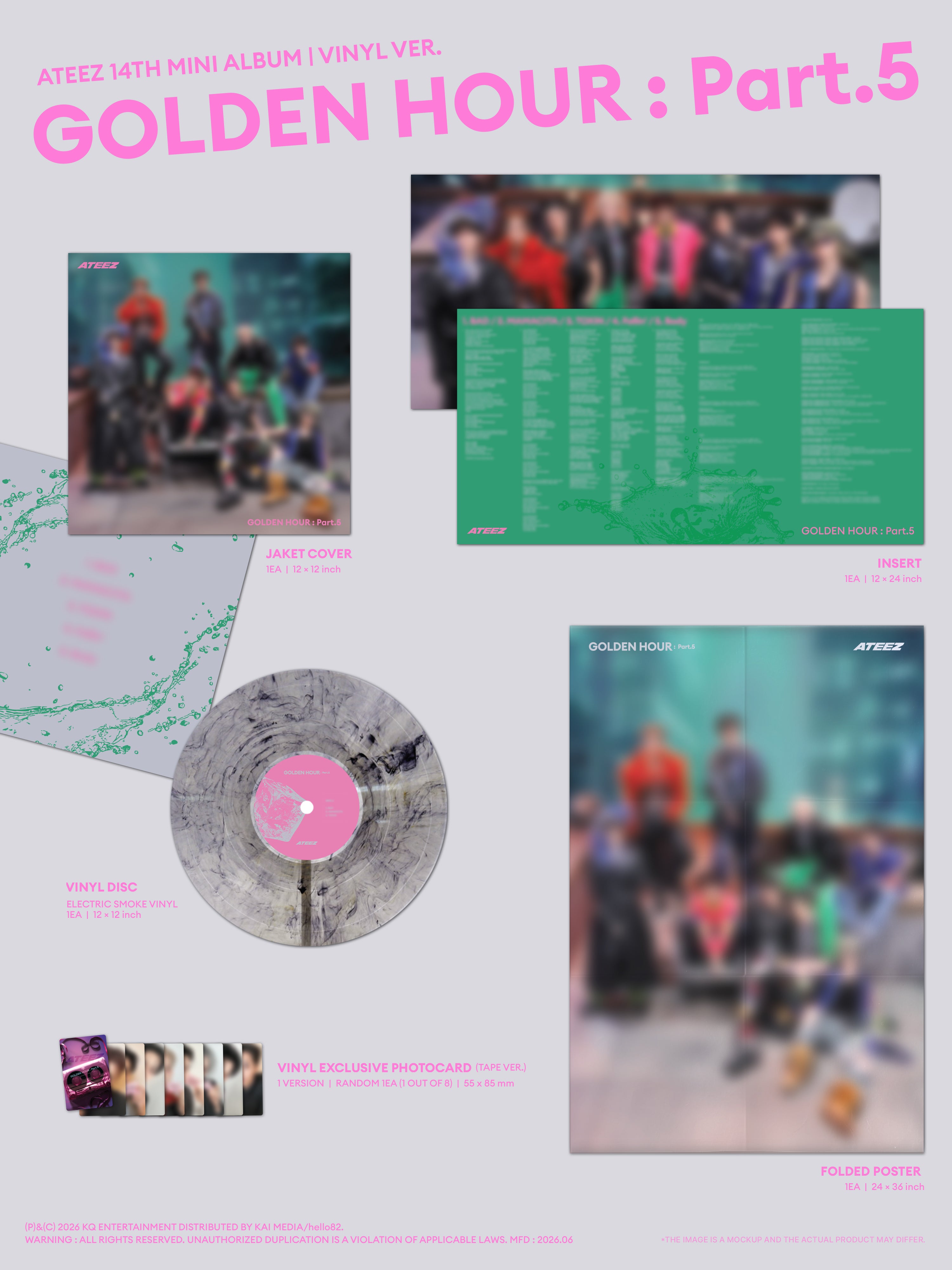 ATEEZ レコード Hello82 VINYL ATEEZ - GOLDEN HOUR : Part.5 (VINYL VER.) - hello82 Exclusive