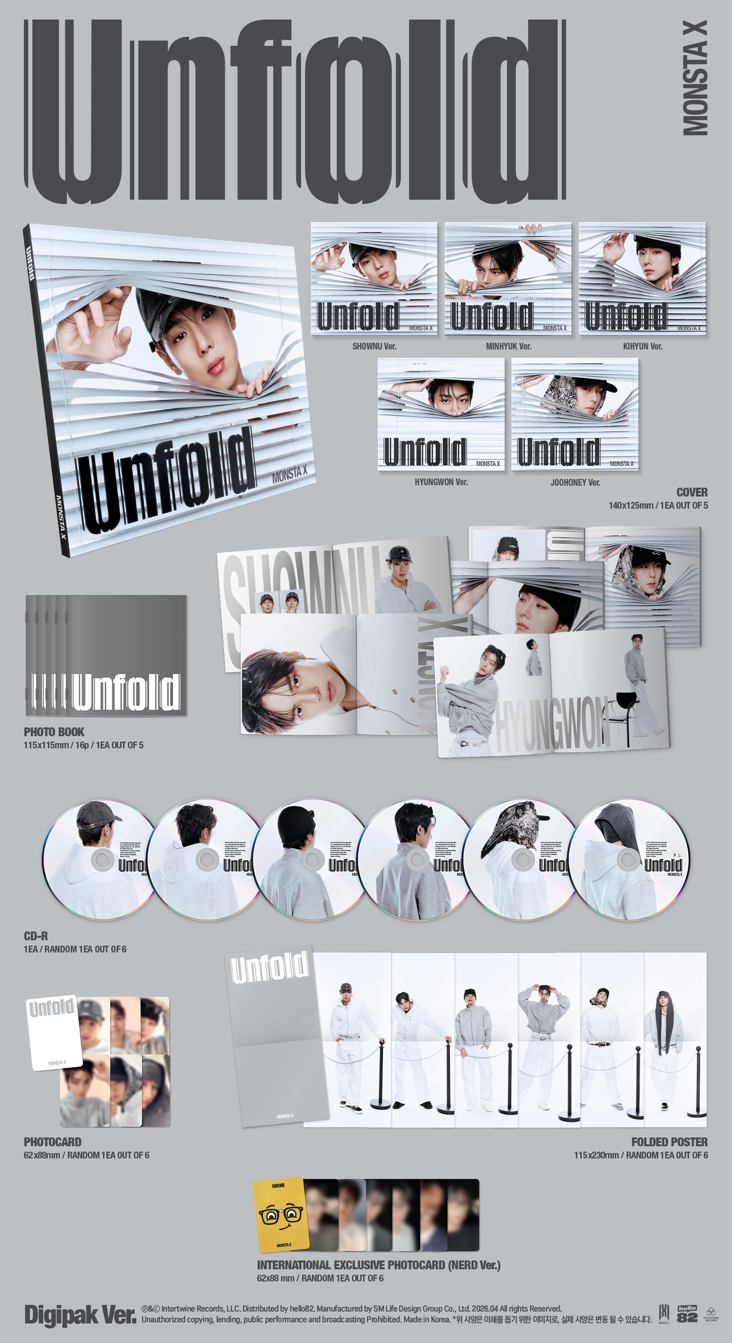Signed] MONSTA X - Unfold (Digipak) (Random) – hello82.shop