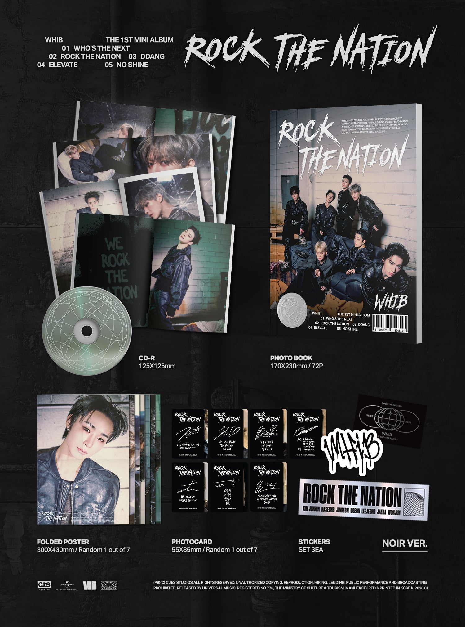 WHIB Rock the nation イジョン 当選者特典 サイン ポラ Signed] WHIB - 1st MINI ALBUM : ROCK THE NATION (Random) – hello82