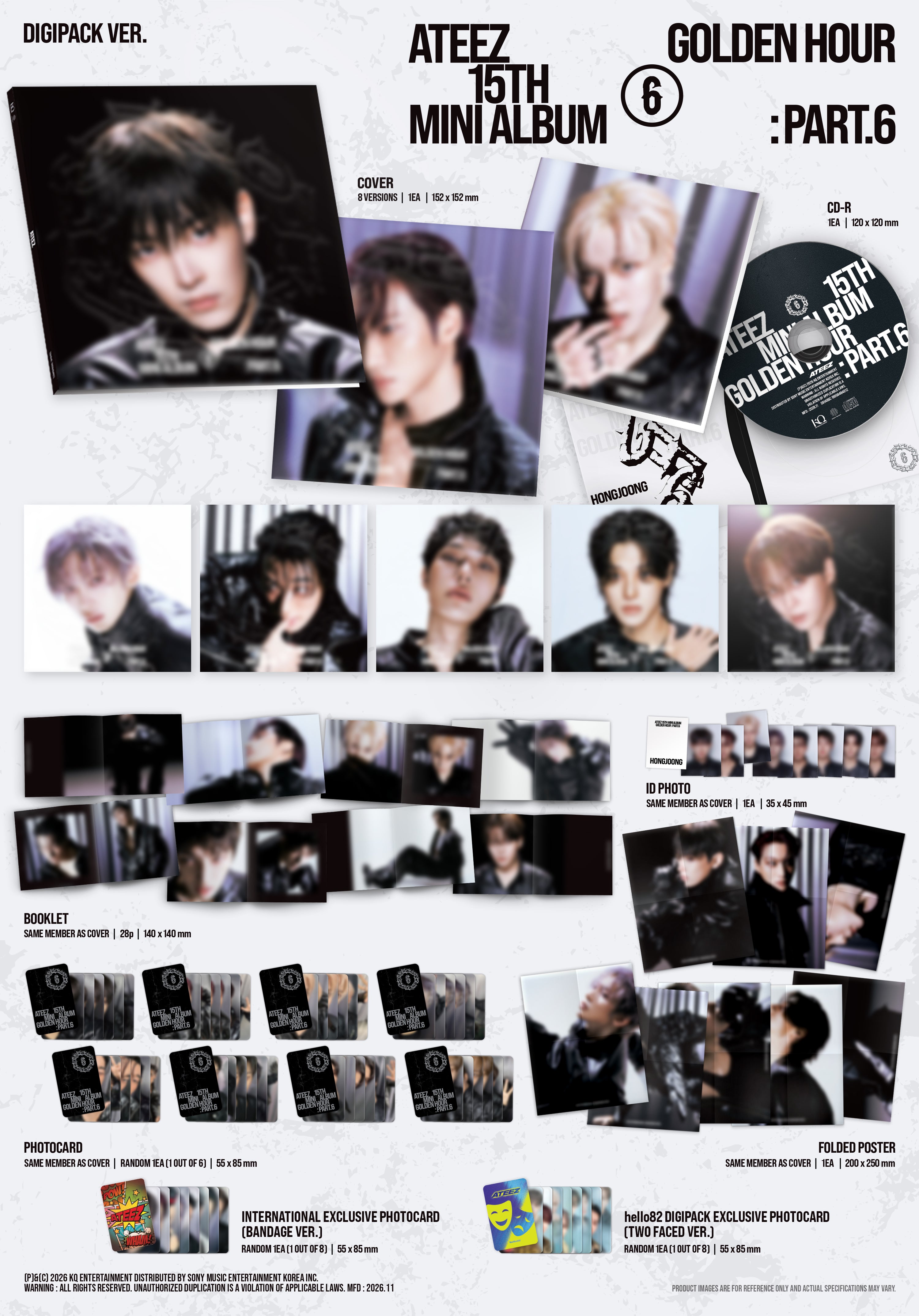 ATEEZ - GOLDEN HOUR : Part.6 (DIGIPACK VER.) - hello82 Exclusive