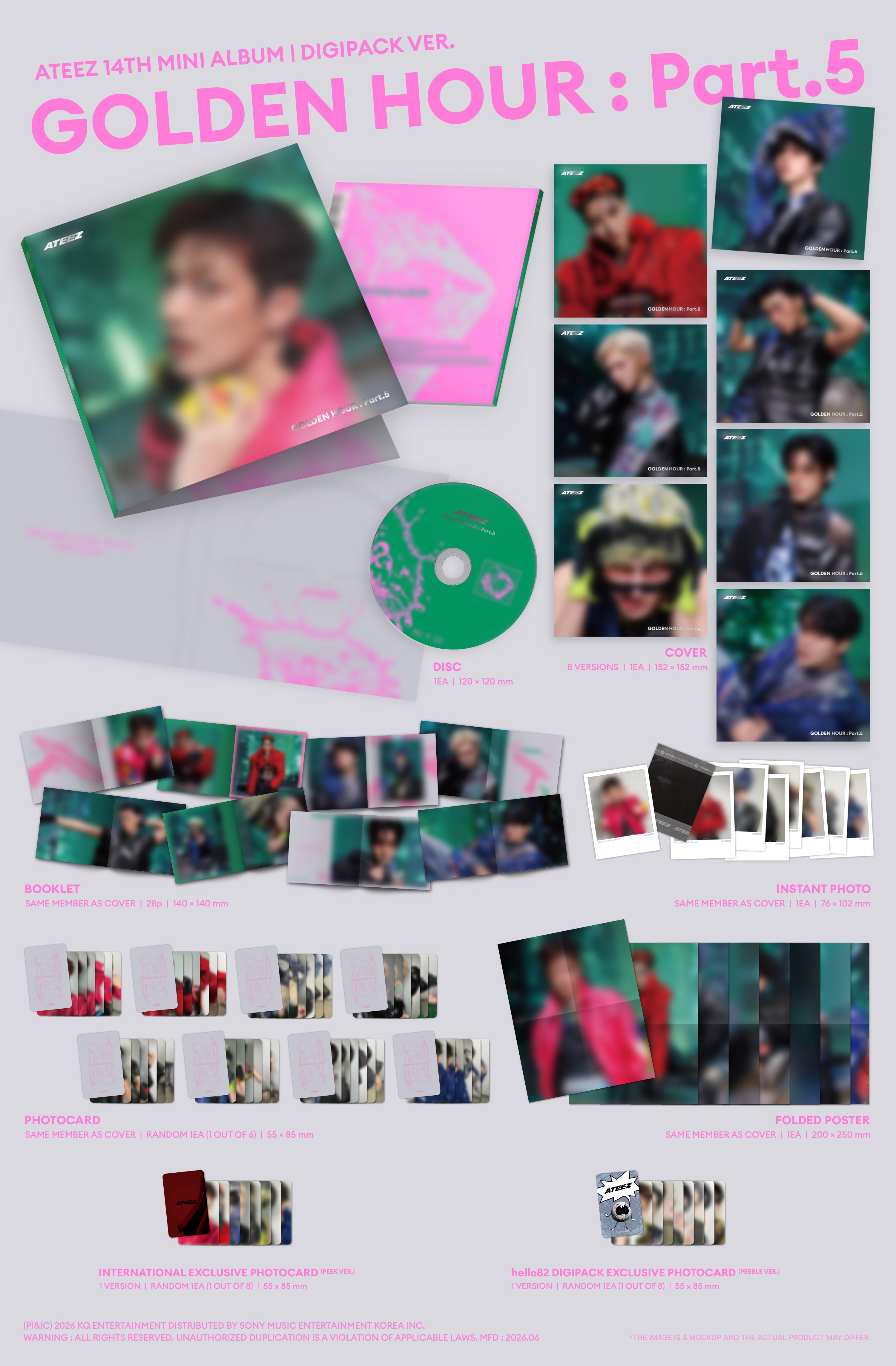 ATEEZ - GOLDEN HOUR : Part.5 (DIGIPACK VER.) - hello82 Exclusive