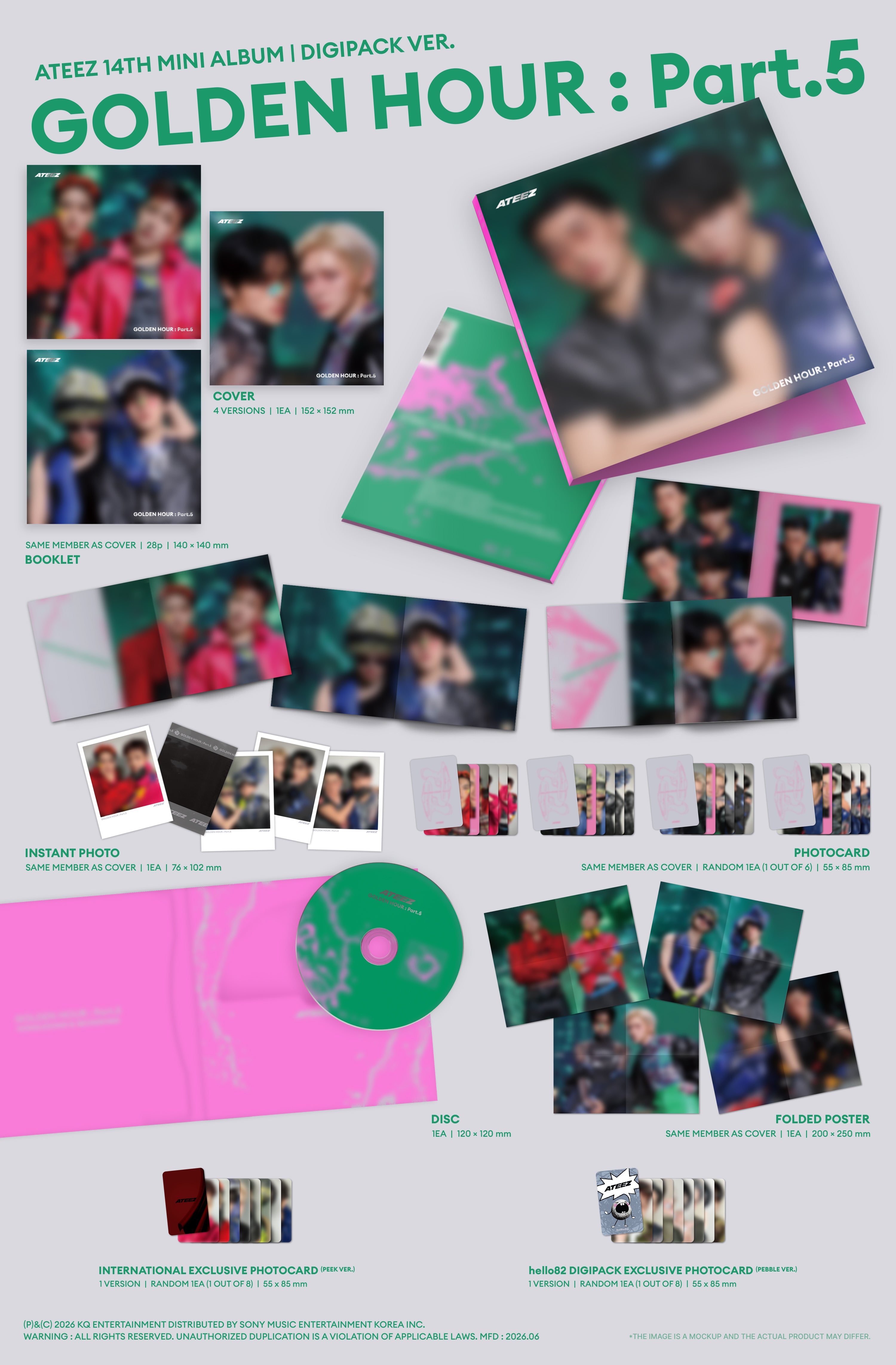 ATEEZ - GOLDEN HOUR : Part.5 (DIGIPACK UNIT VER.) - hello82