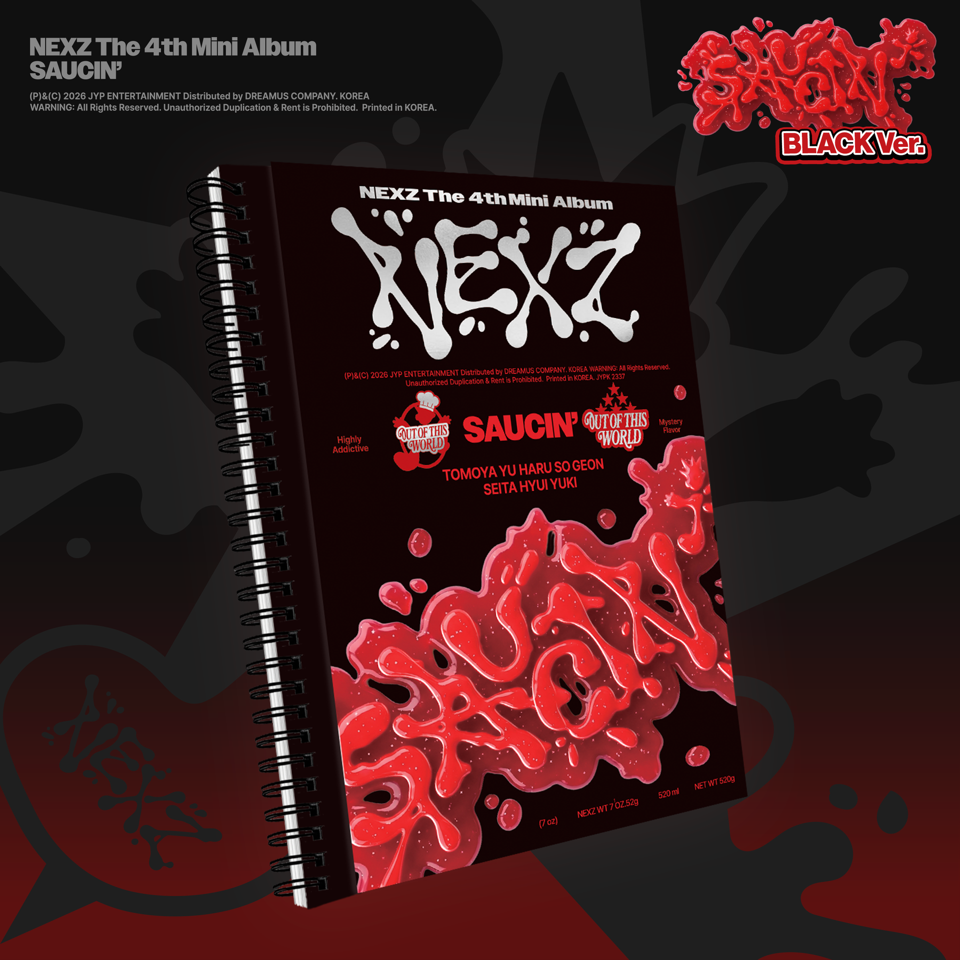 NEXZ The 4th Mini Album SAUCIN' (hello82 Exclusive) in BLACK Ver. 