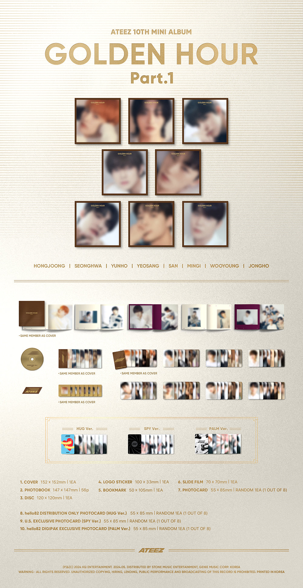 ATEEZ - GOLDEN HOUR : Part.1 - hello82 Exclusive (Digipak) (Random) –  hello82.shop