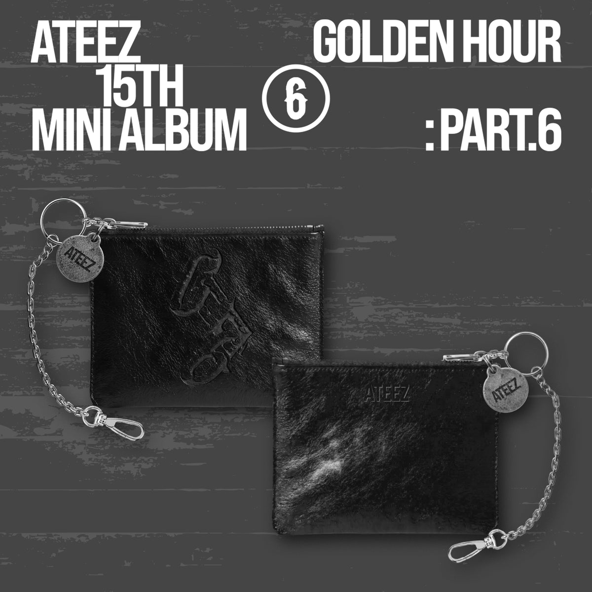 ATEEZ - GOLDEN HOUR : Part.6 - LEATHER POUCH KEYCHAIN (Black)
