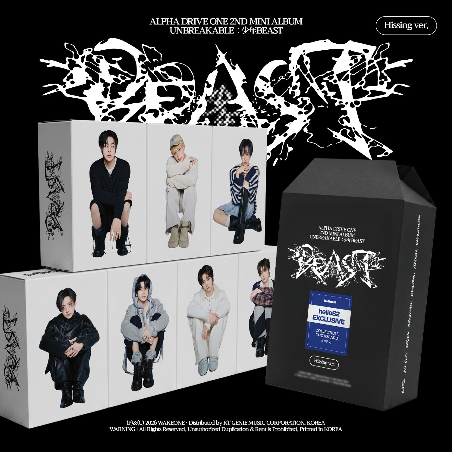 ALPHA DRIVE ONE 2nd Mini Album 'UNBREAKABLE: 少年BEAST' (Hissing Ver.) (hello82 Exclusive) (Random)