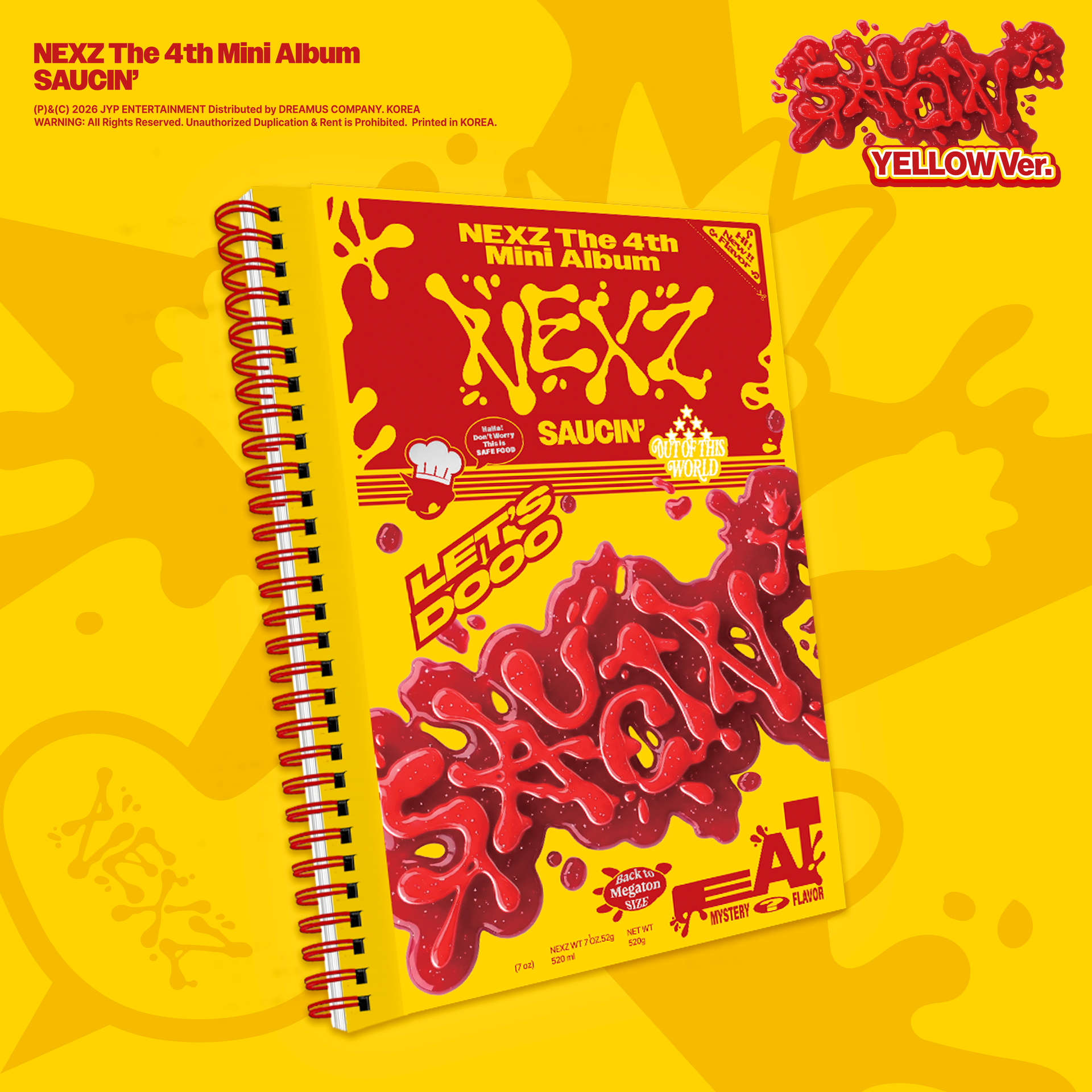 NEXZ The 4th Mini Album SAUCIN' (hello82 Exclusive) in YELLOW Ver. 