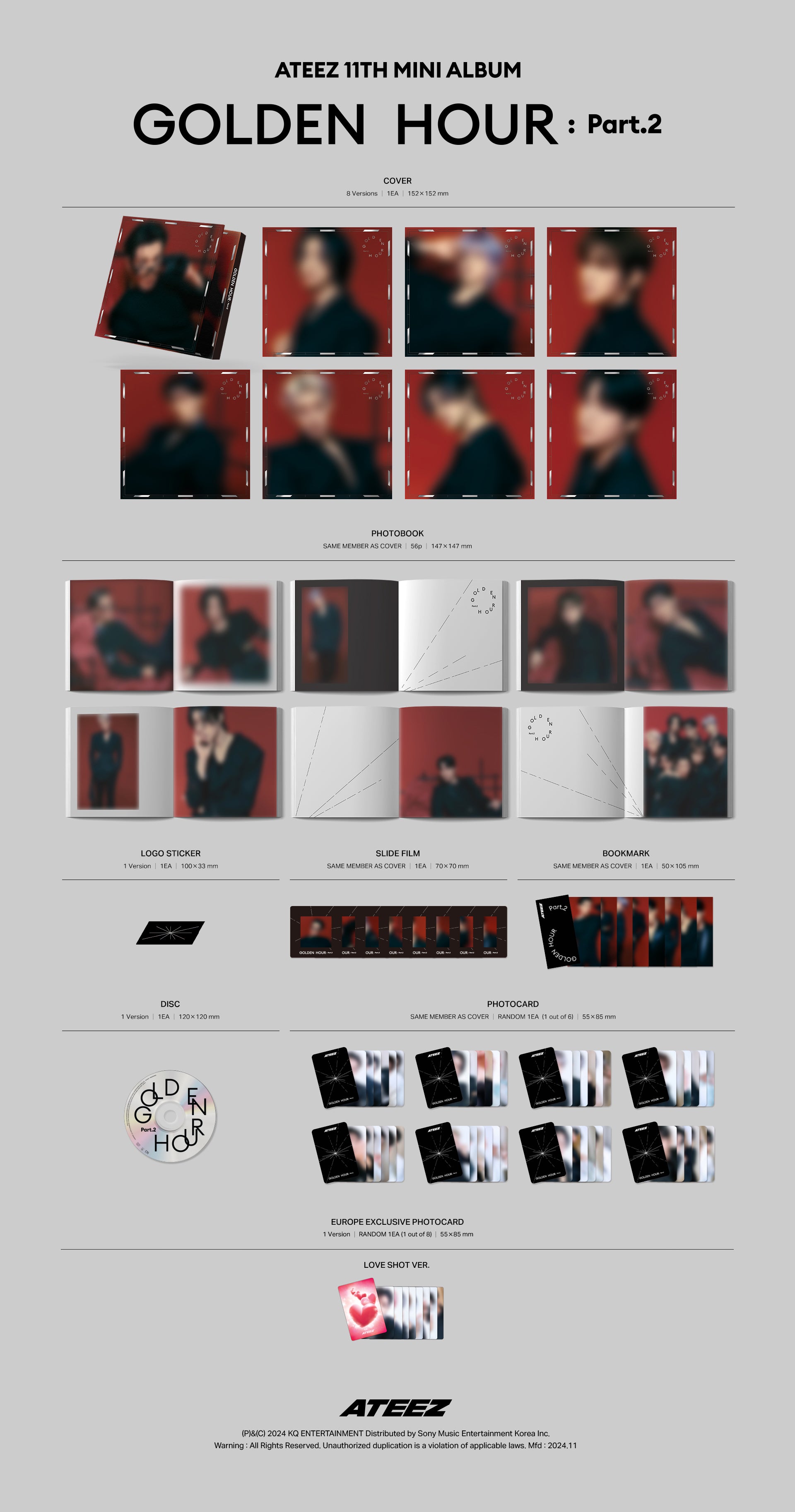 Signed] ATEEZ - GOLDEN HOUR : Part.2 - Europe hello82 Exclusive