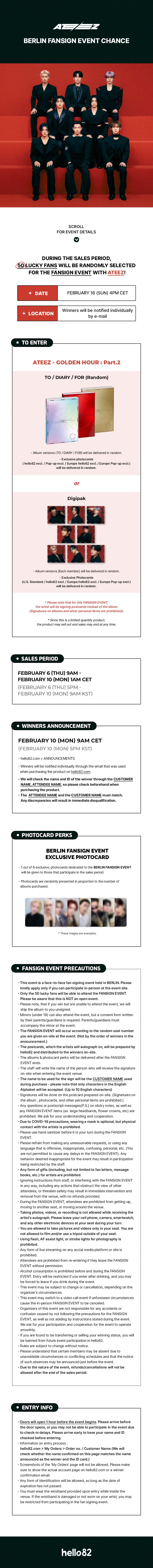 2/16 BERLIN FANSIGN] ATEEZ - GOLDEN HOUR : Part.2 – hello82.shop