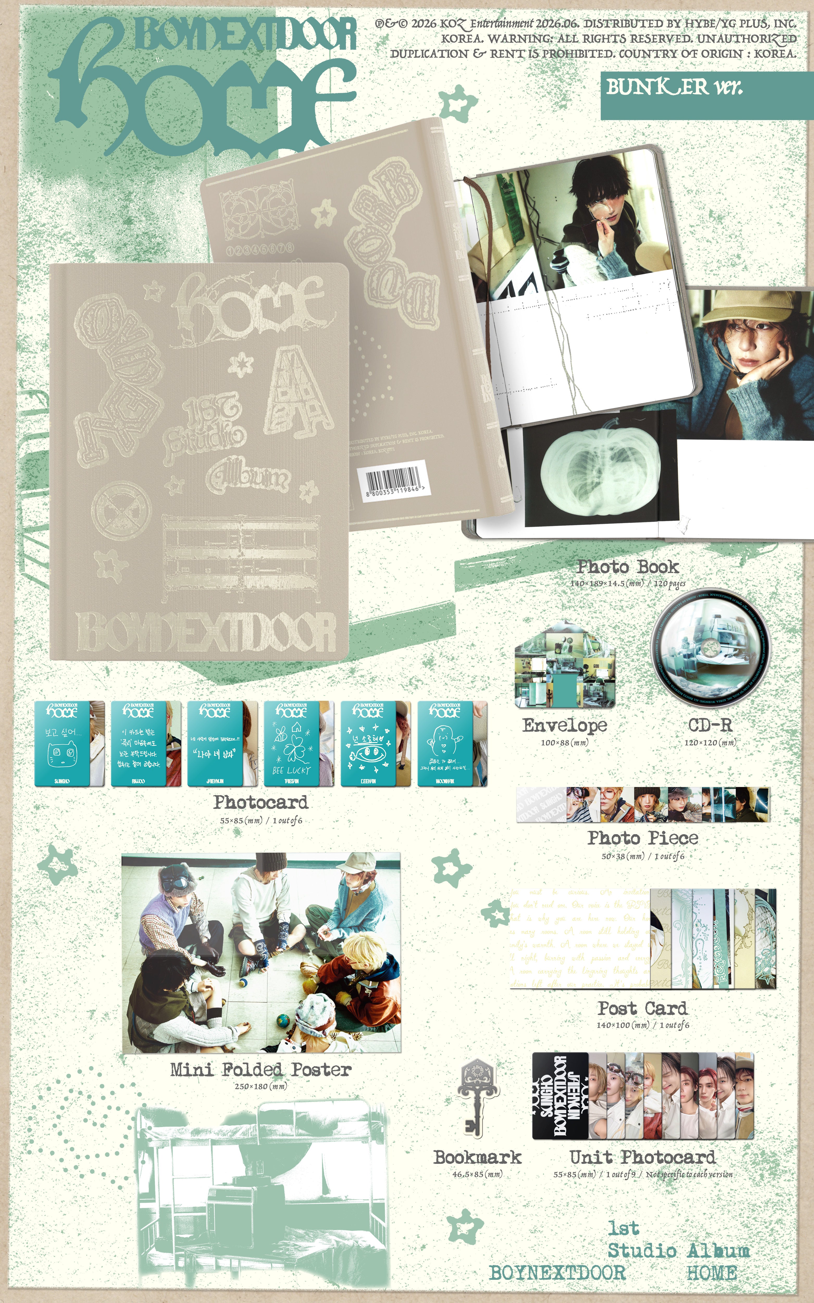 BOYNEXTDOOR - 1st STUDIO ALBUM 'HOME' (hello82 Exclusive