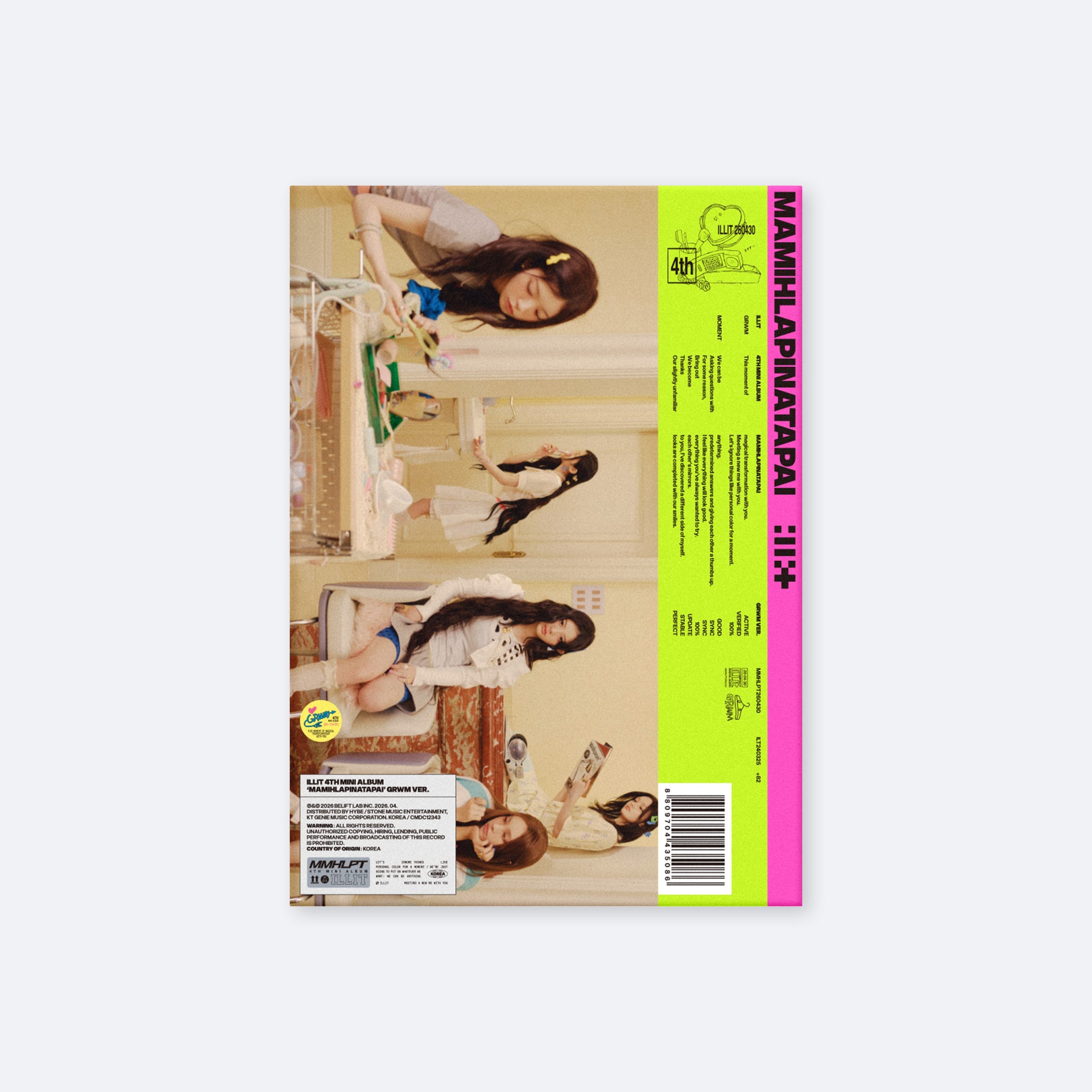 [Signed] ILLIT 4TH MINI ALBUM  MAMIHLAPINATAPAI in GRWM (Lime Green and Pink)