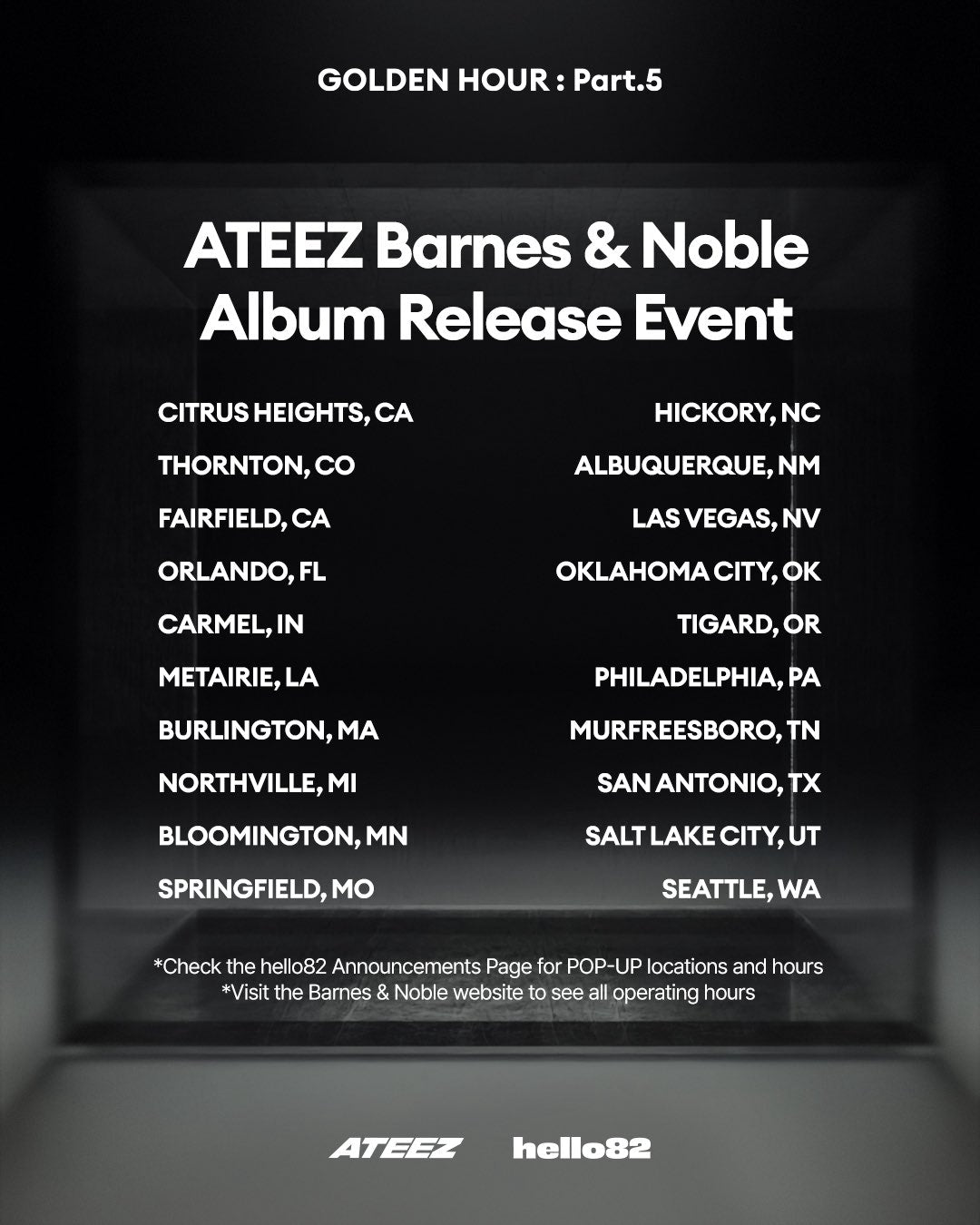 ATEEZ - GOLDEN HOUR : Part.5] BARNES & NOBLE ALBUM RELEASE EVENTS