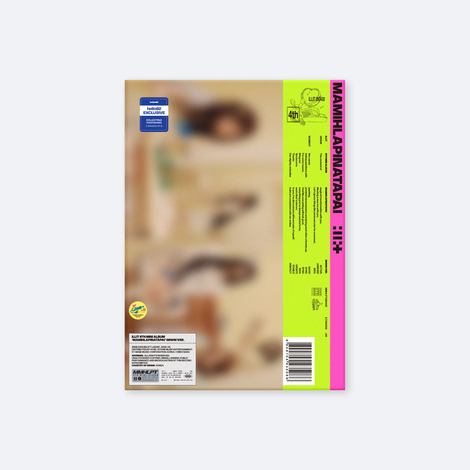 ILLIT 4TH MINI ALBUM  MAMIHLAPINATAPAI GRWM (hello82 Exclusive) in Lime Green and Pink