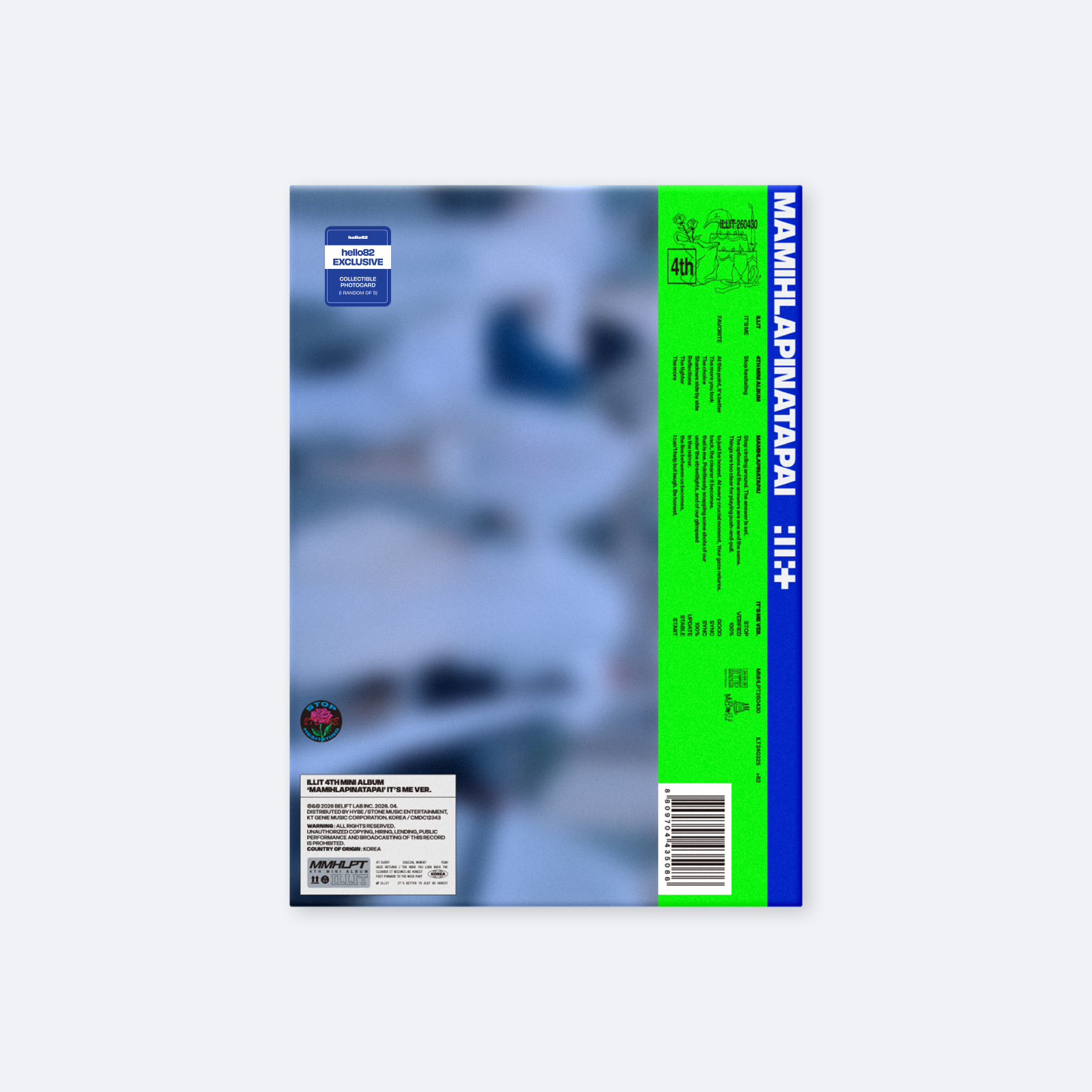 ILLIT 4TH MINI ALBUM  MAMIHLAPINATAPAI IT'S ME (hello82 Exclusive) in Neon Green and Blue