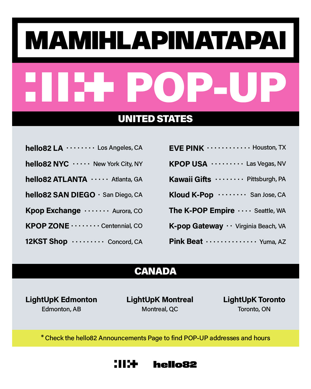 ILLIT - MAMIHLAPINATAPAI] POP-UP Locations – hello82.shop