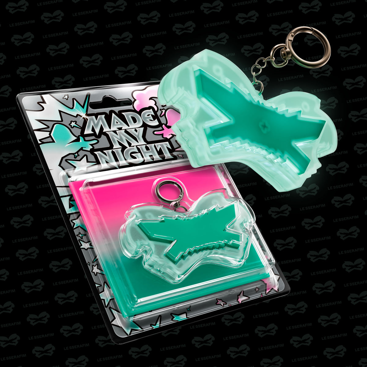 LE SSERAFIM - 2nd Single Album ‘Made My Night’ (GLOW CLICKER KEYCHAIN ver.)