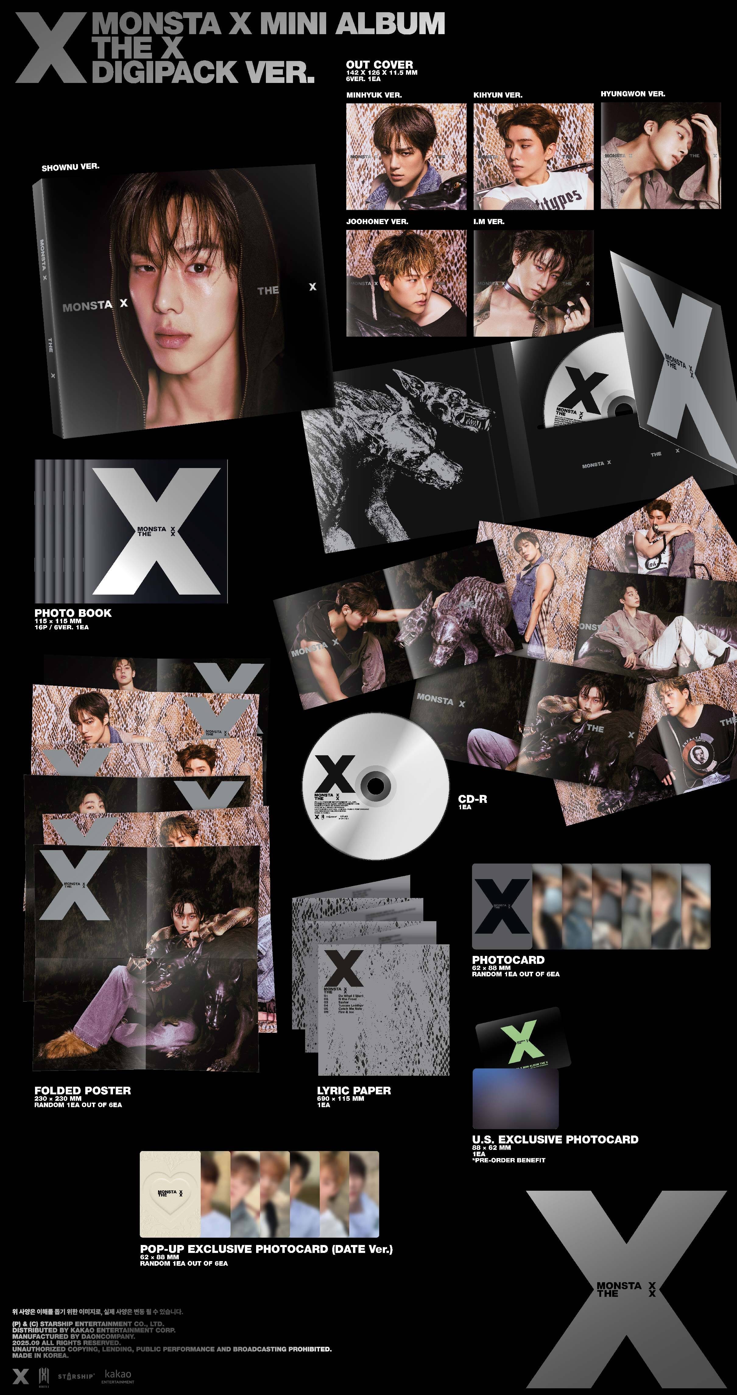 MONSTA X - THE X (DIGIPACK) (POP-UP Exclusive) – hello82.shop