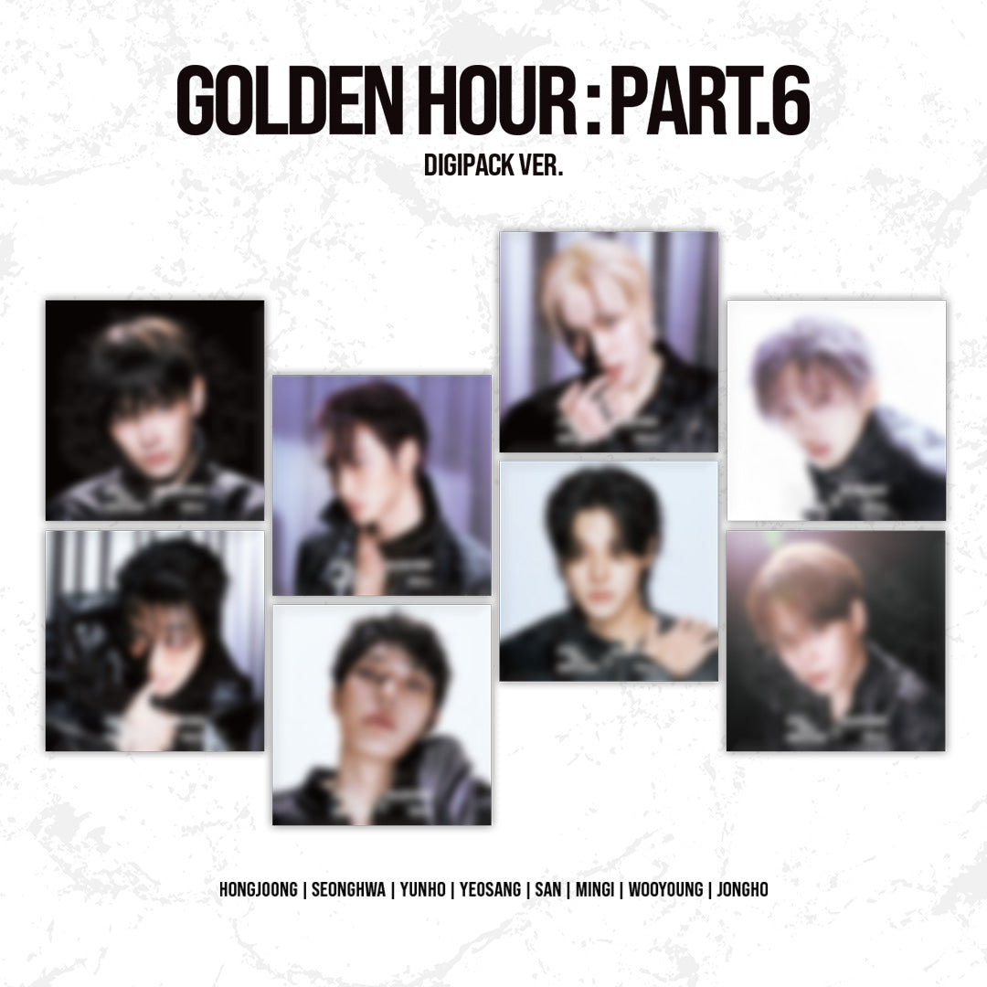 [Signed] ATEEZ - GOLDEN HOUR : Part.6 (DIGIPACK VER.) (Random) featuring HONGJOONG, SEONGHWA, YUNHO, YEOSANG, SAN, MINGI, WOOYOUNG, or JONGHO