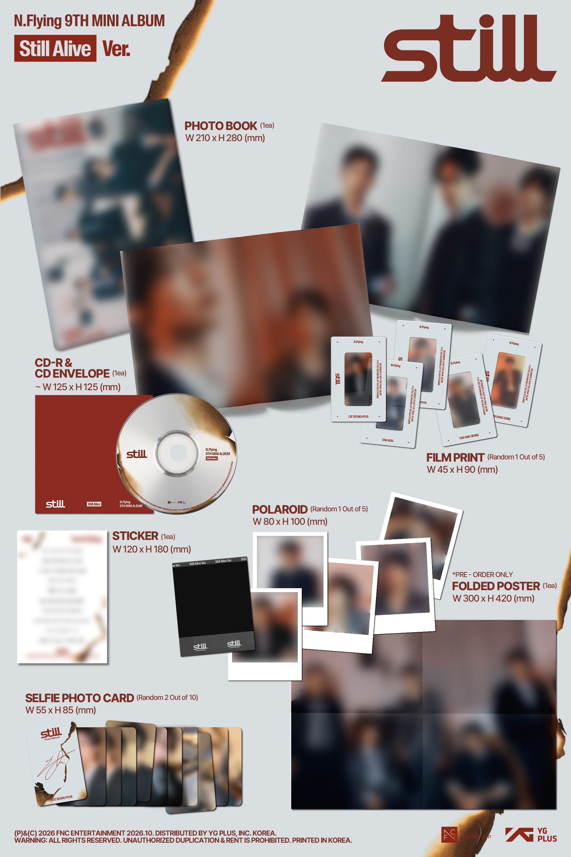 Signed] N.Flying - 9th Mini Album [Still] (Random) – hello82.shop