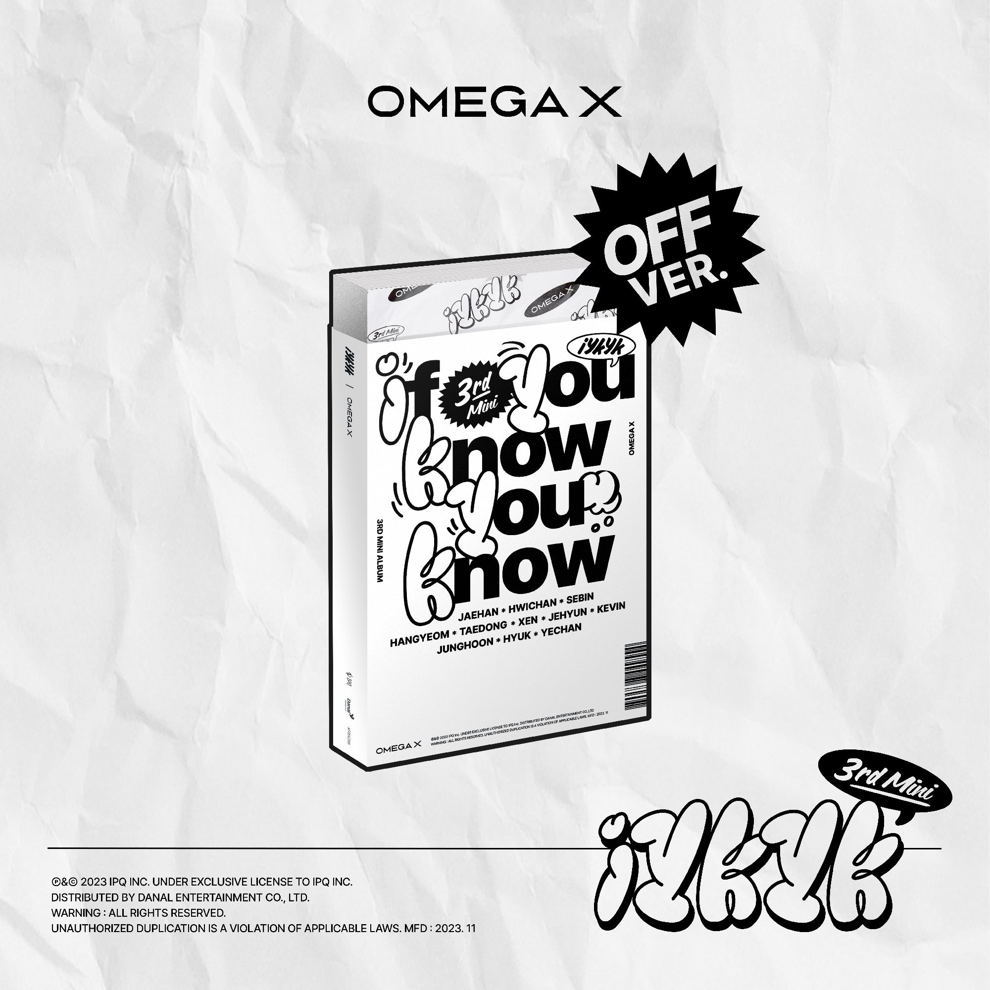Signed] OMEGA X - 3rd MINI ALBUM : iykyk (Random) – hello82.shop