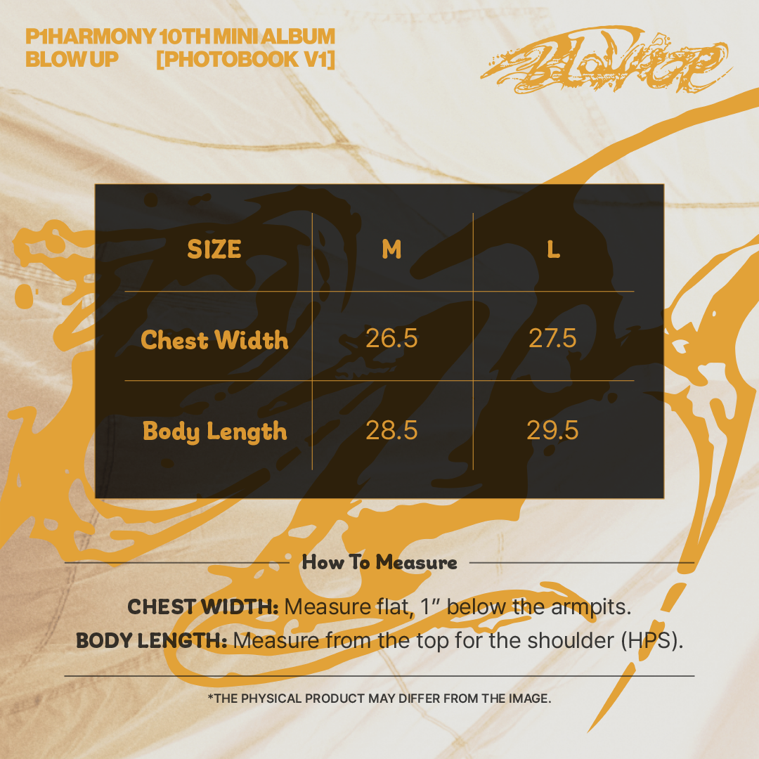 P1Harmony - BLOW UP - Sport Jersey size chart