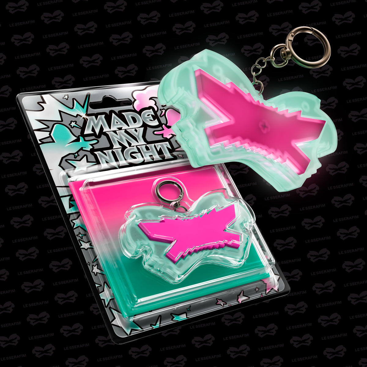 LE SSERAFIM - 2nd Single Album ‘Made My Night’ (GLOW CLICKER KEYCHAIN ver.)