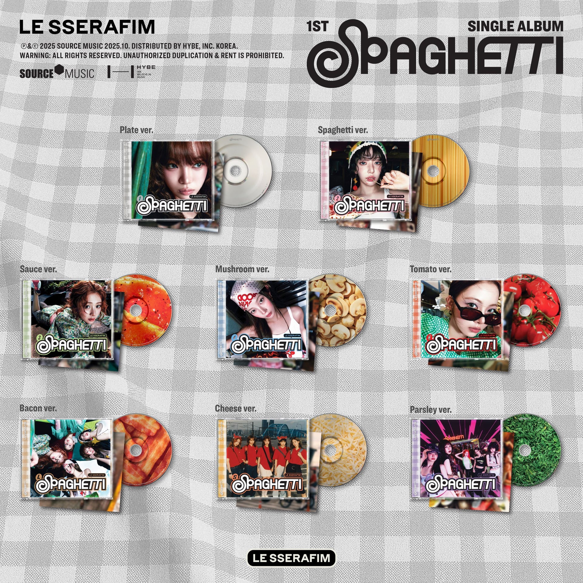 LE SSERAFIM - 1st Single Album 'SPAGHETTI' Single CD
