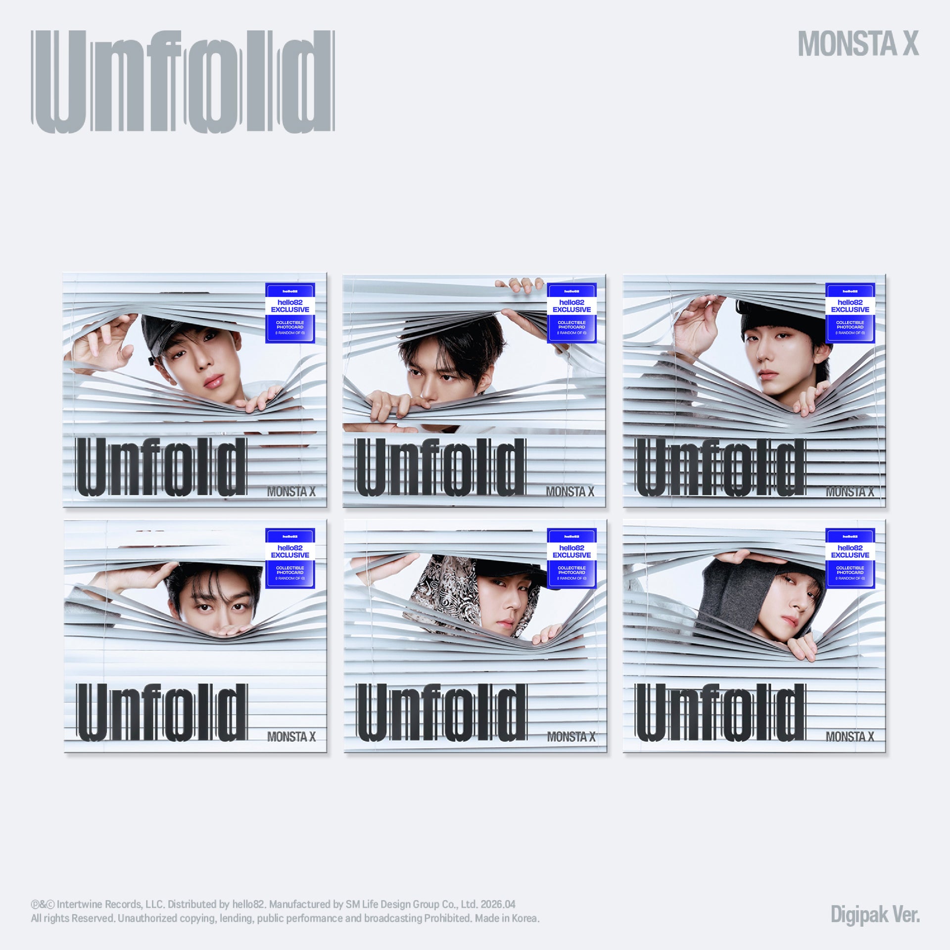 MONSTA X - Unfold (Digipak) - hello82 Exclusive (Random)