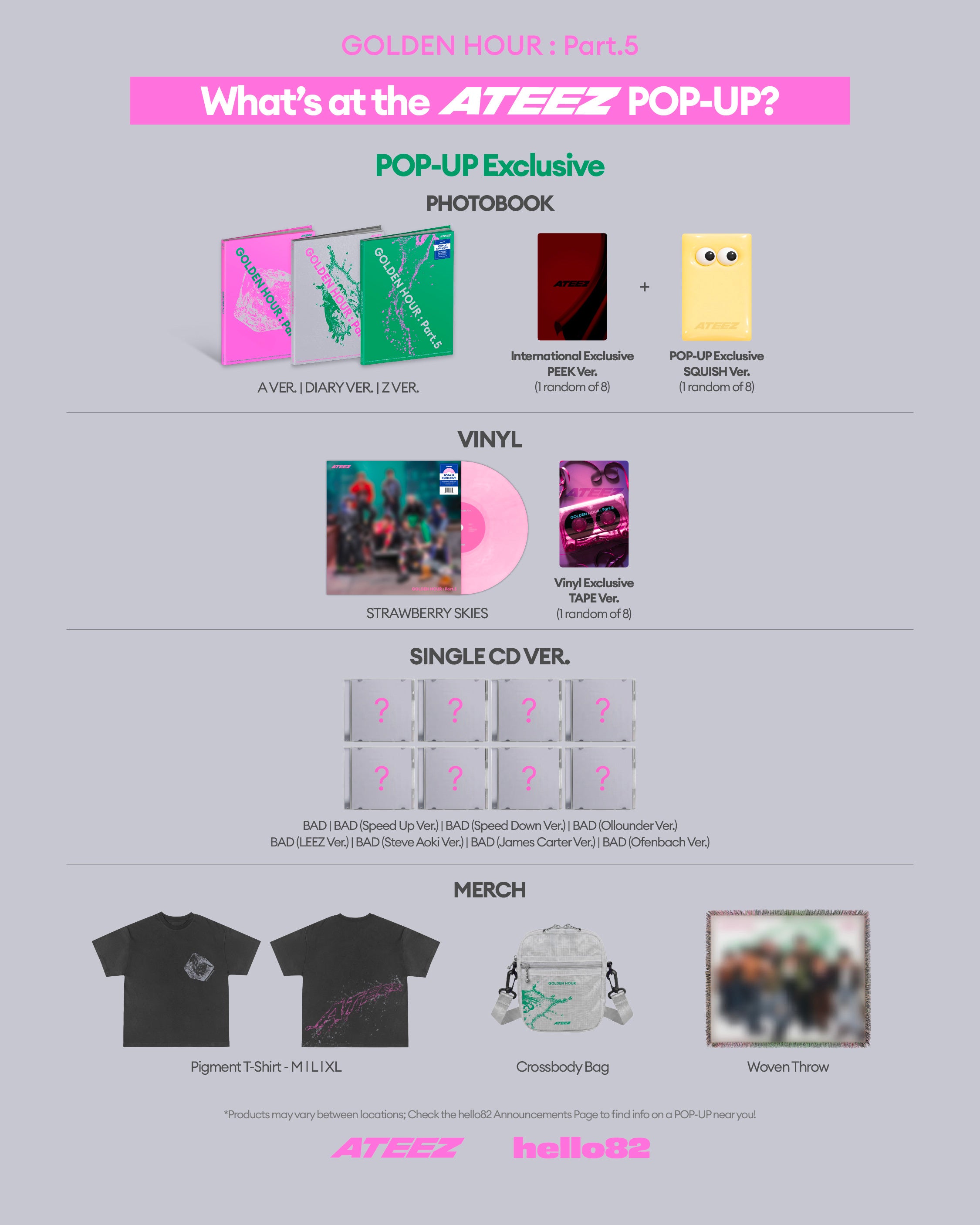 サン ATEEZ POP-UP exclusive hello82 ラキドロ ATEEZ - GOLDEN HOUR : Part.5] POP-UP Locations – hello82.shop