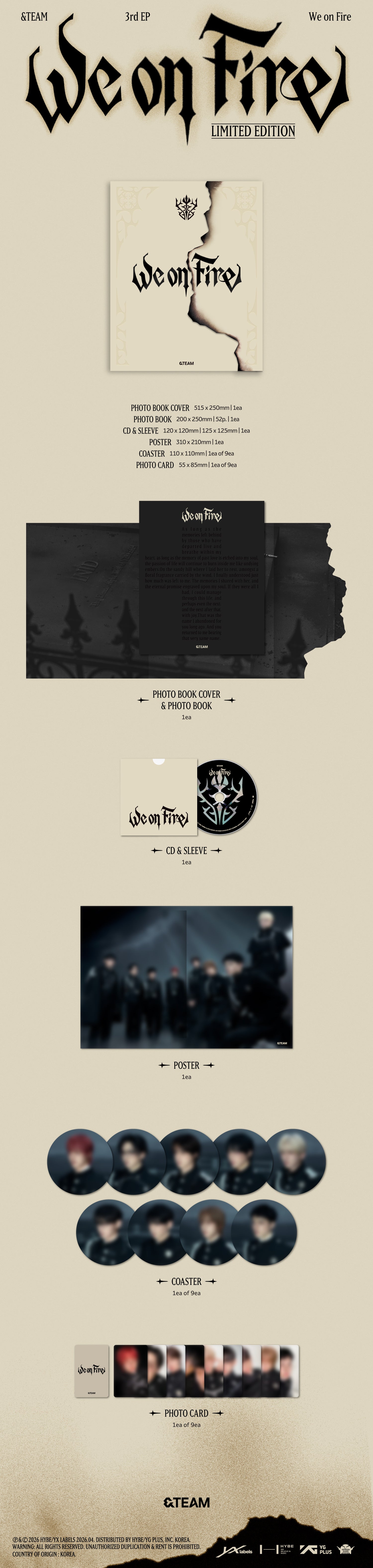 &TEAM - 3rd EP 'We on Fire' (Limited ver.) – hello82.shop