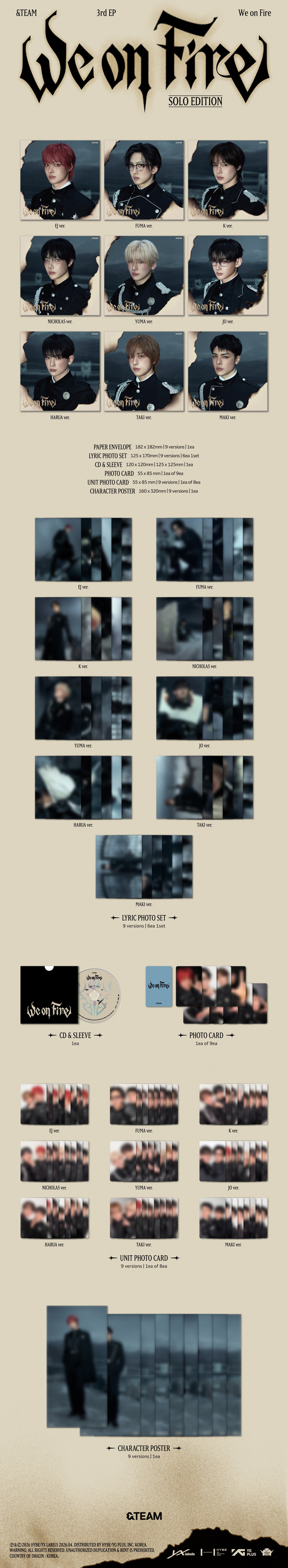 &TEAM - 3rd EP 'We on Fire' (Solo Ver.) - hello82 Solo Exclusive