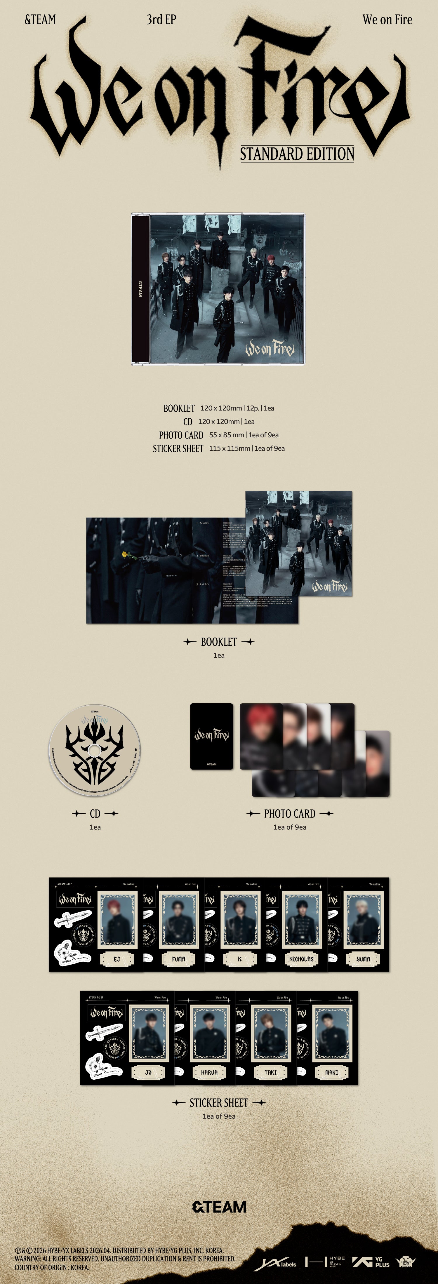 Signed] &TEAM - 3rd EP 'We on Fire' (Standard ver.) – hello82.shop