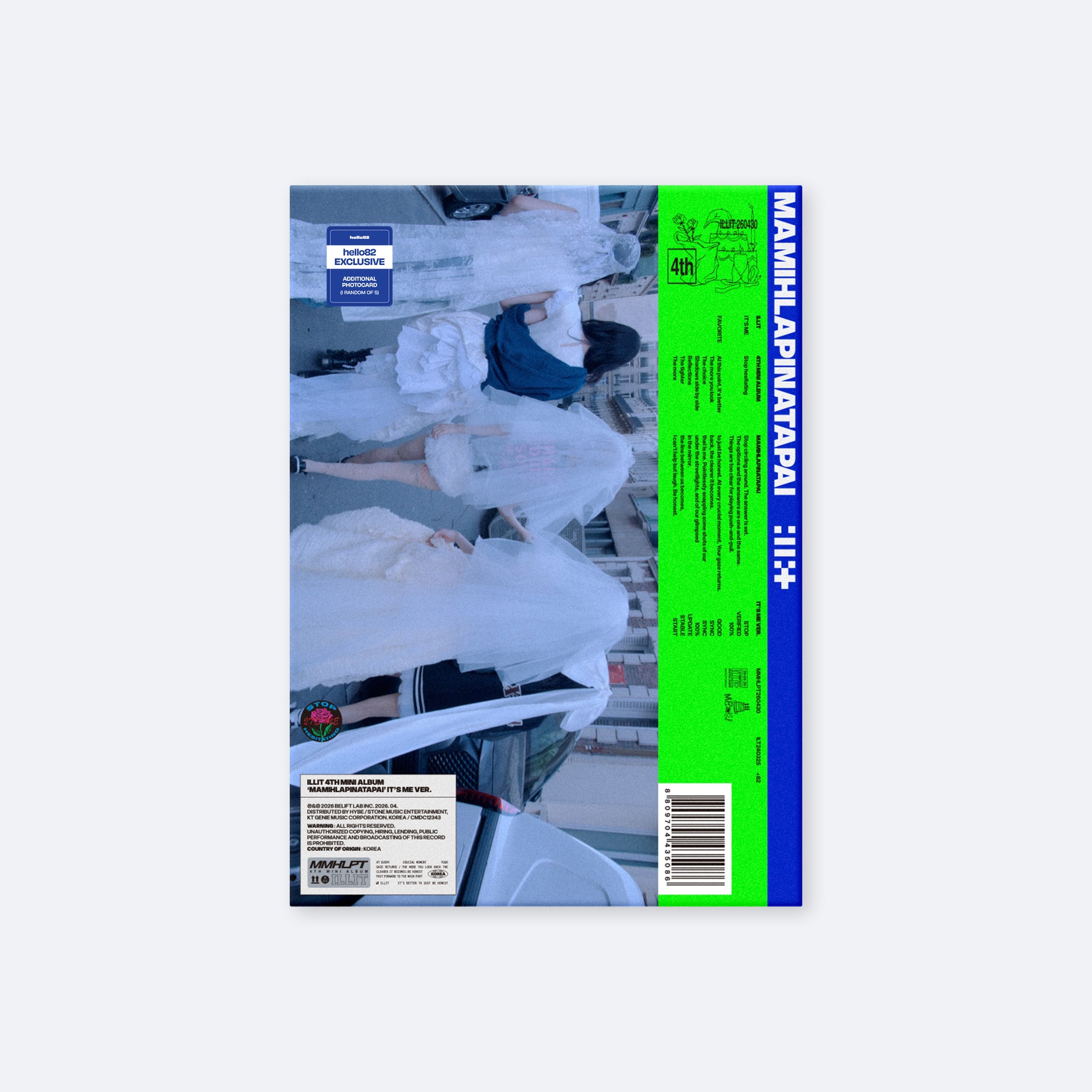 ILLIT 4TH MINI ALBUM  MAMIHLAPINATAPAI IT'S ME (hello82 Exclusive) in Neon Green and Blue